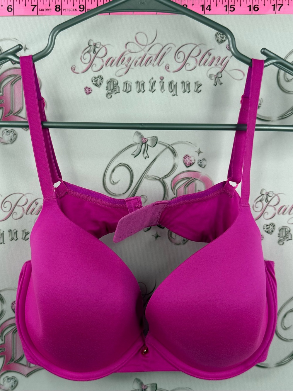 Victoria's Secret lined Demi 36C Hot Pink with charm Bra